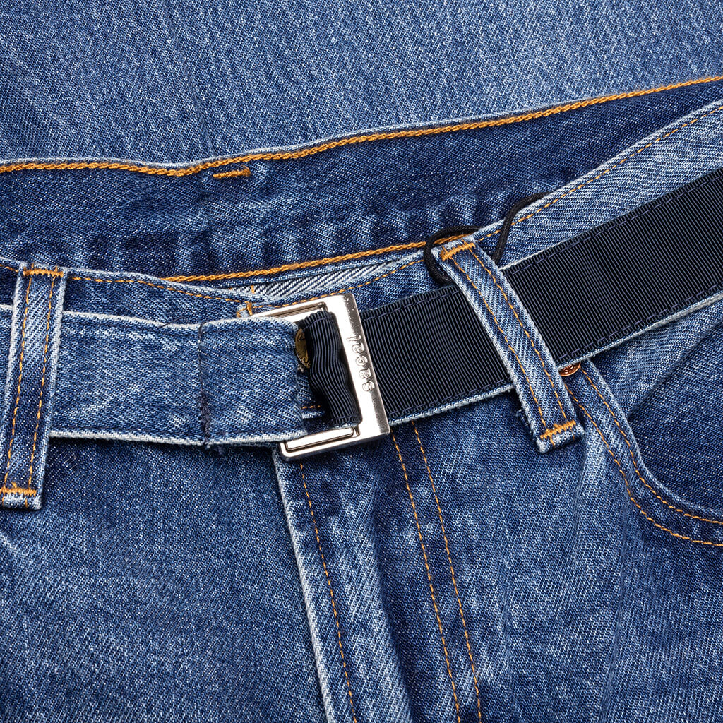 Wide Leg Denim Pants - Blue