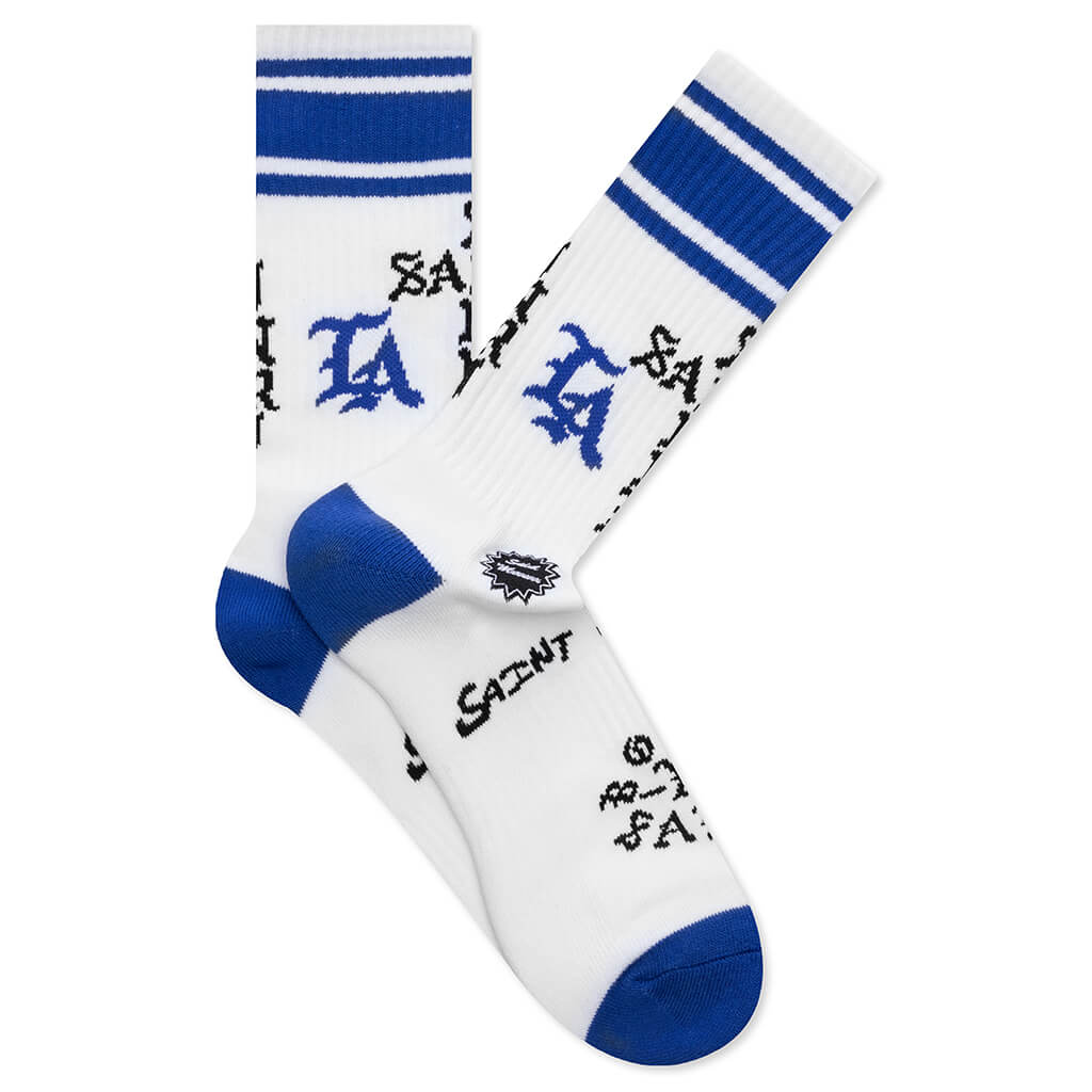 Saint Sinner Socks - White/Blue
