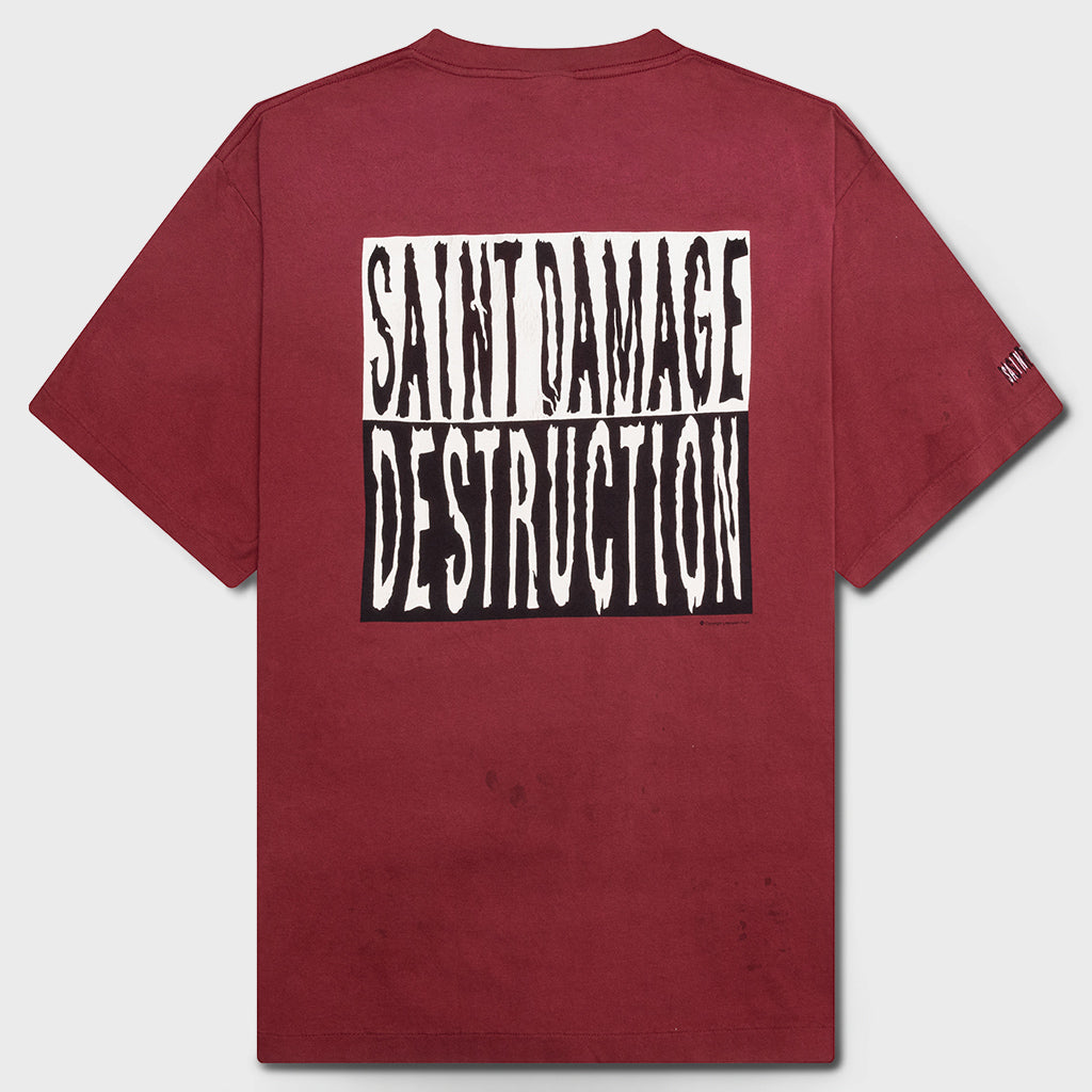 Saint Damage S/S Tee - Burgundy