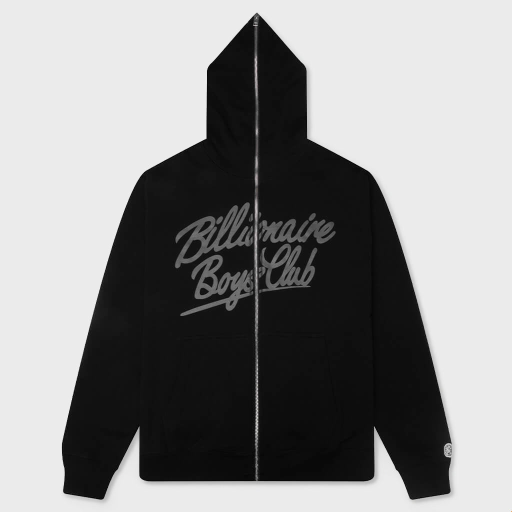 Script Zip Hoodie - Black