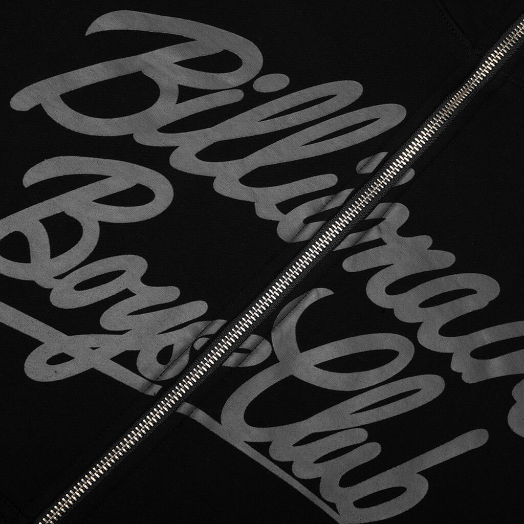 Script Zip Hoodie - Black