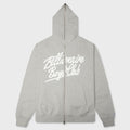 Script Zip Hoodie - Heather Grey
