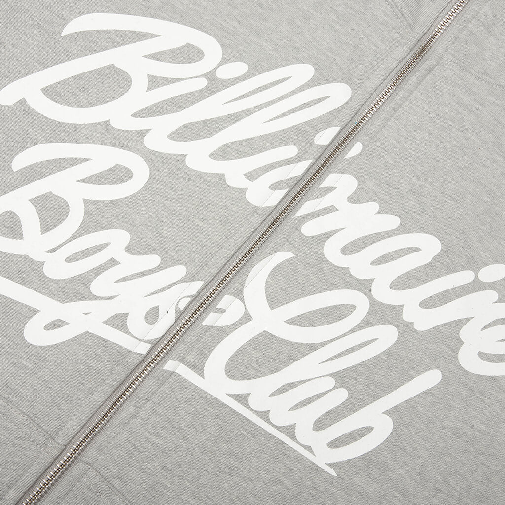 Script Zip Hoodie - Heather Grey