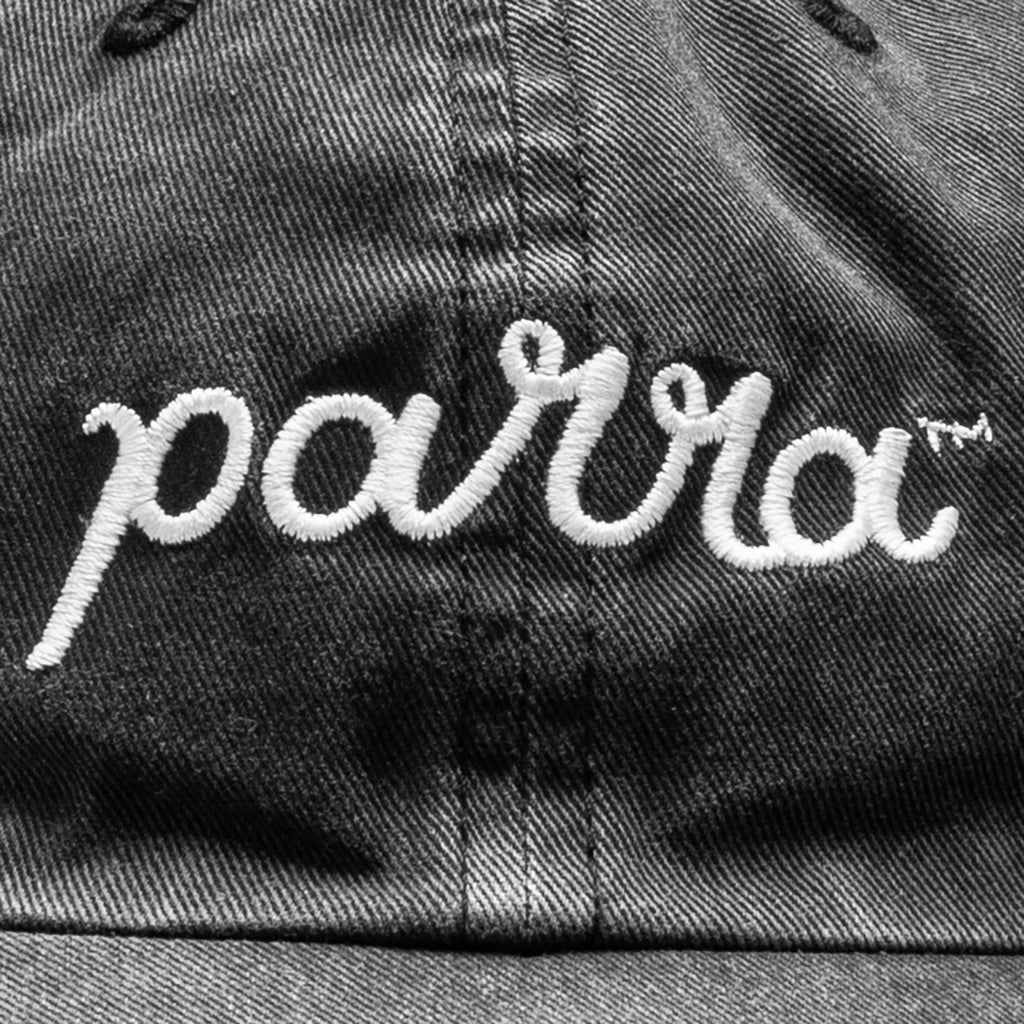 Scripted 6 Panel Hat - Washed Black