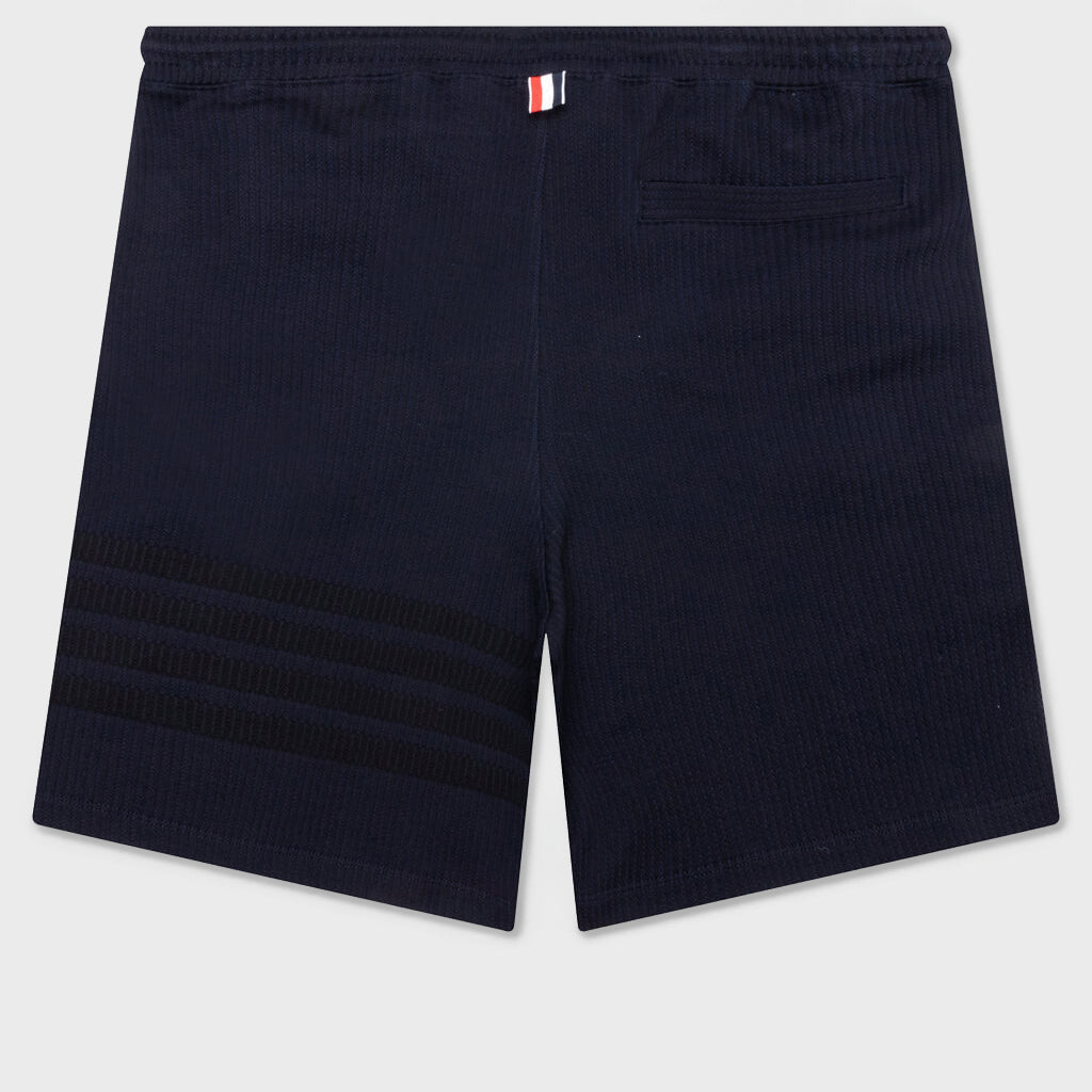 Seersucker Loopback Sweatshorts - Navy