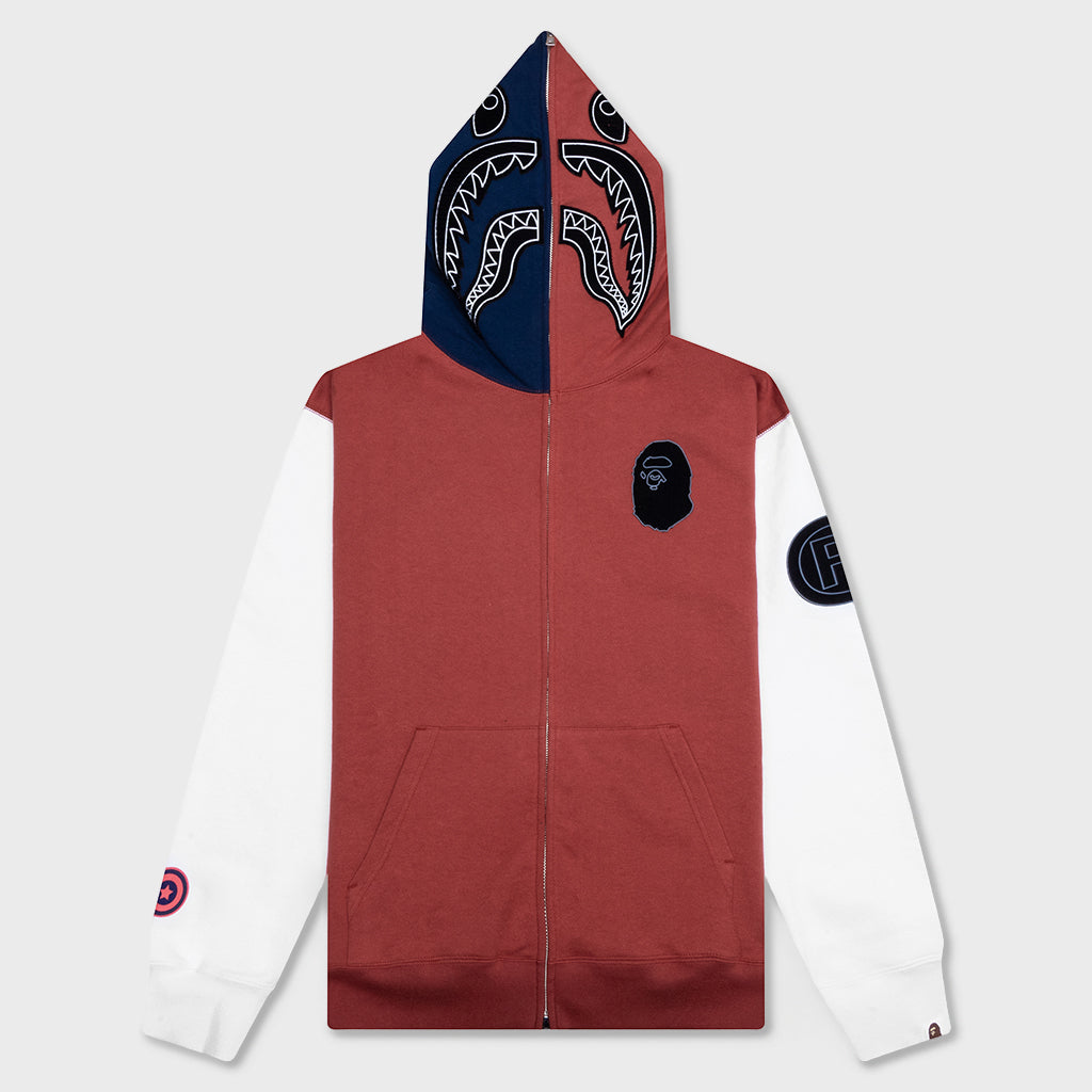 Shark Full Zip Hoodie France - Burgundy