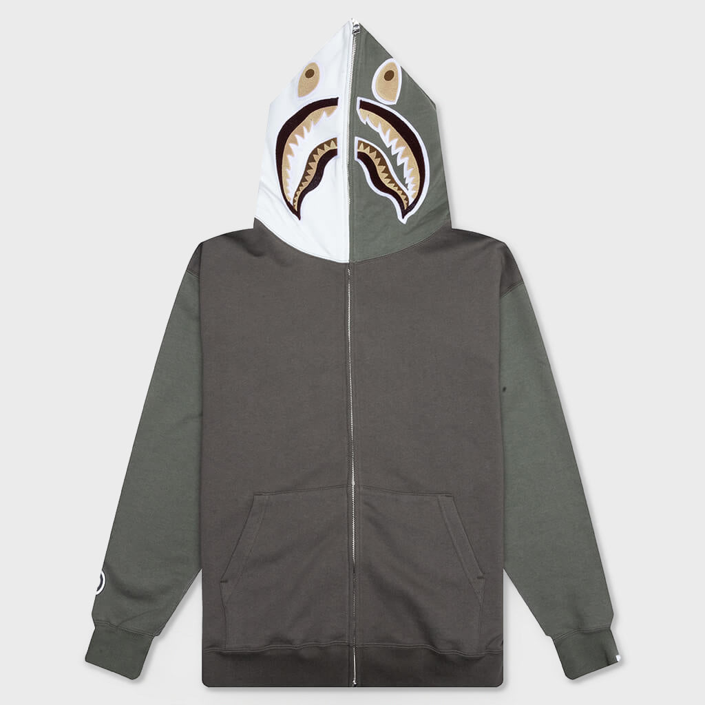 Shark Full Zip Hoodie #2 - Olive Drab