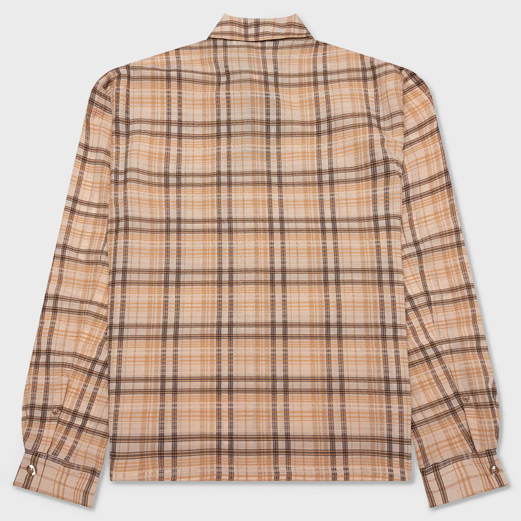 Sheer Flannel Shirt - Brown Checker