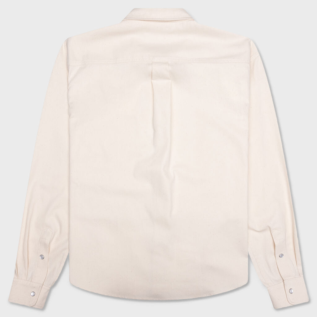 Cream Denim Shirt with Trunakaroo Plaque - Bone
