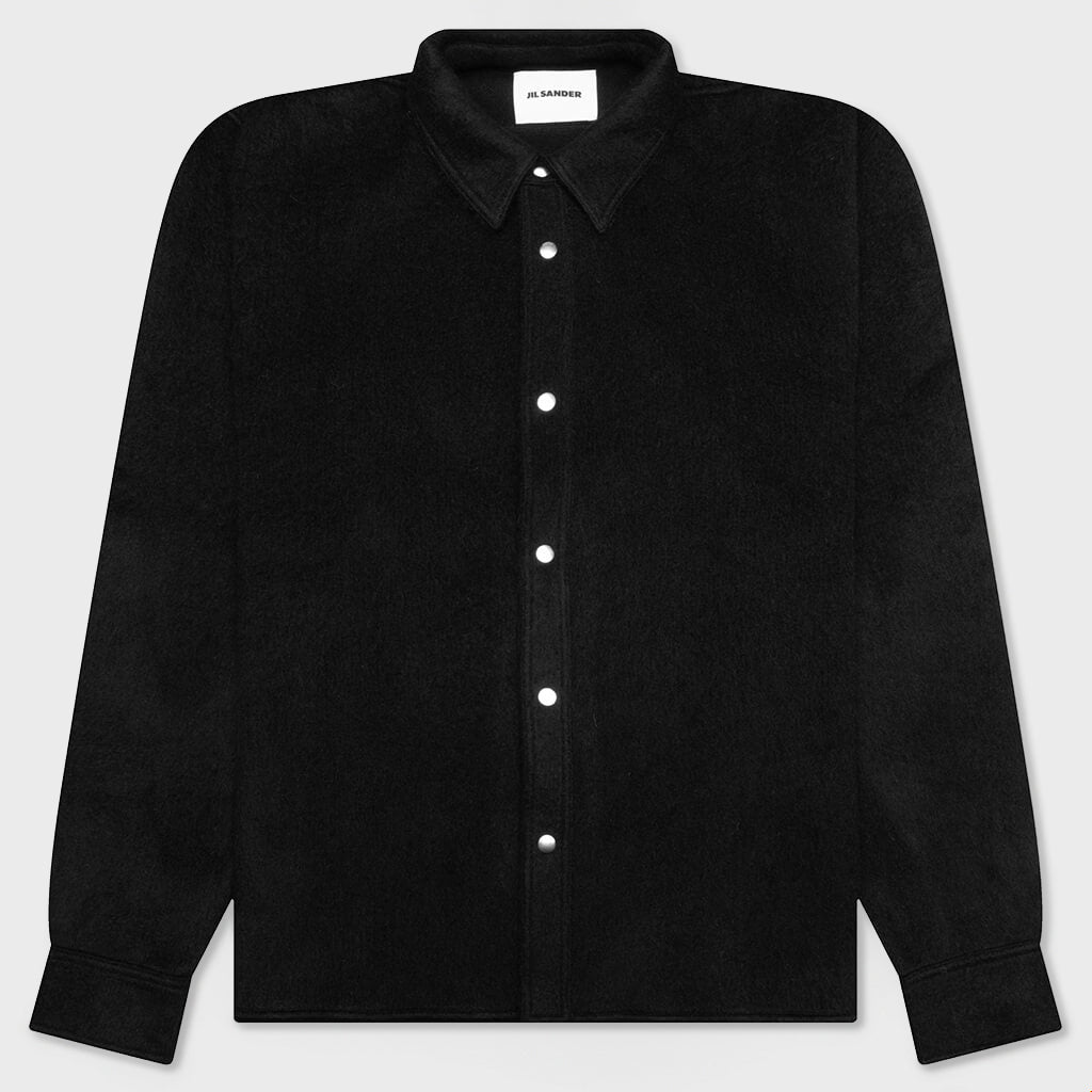 Mohair Overshirt Shirt - Black