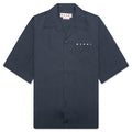 Organic Hidden Logo Poplin Cotton Shirt - Dark Ash