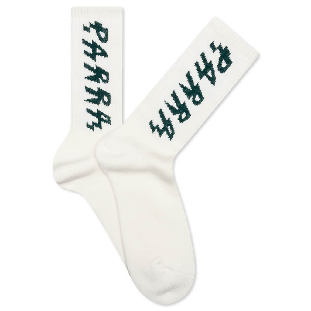 Shocker Logo Crew Socks - White