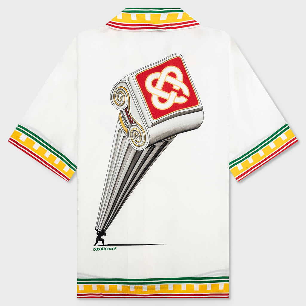 Short Sleeve Cuban Collar Shirt - White