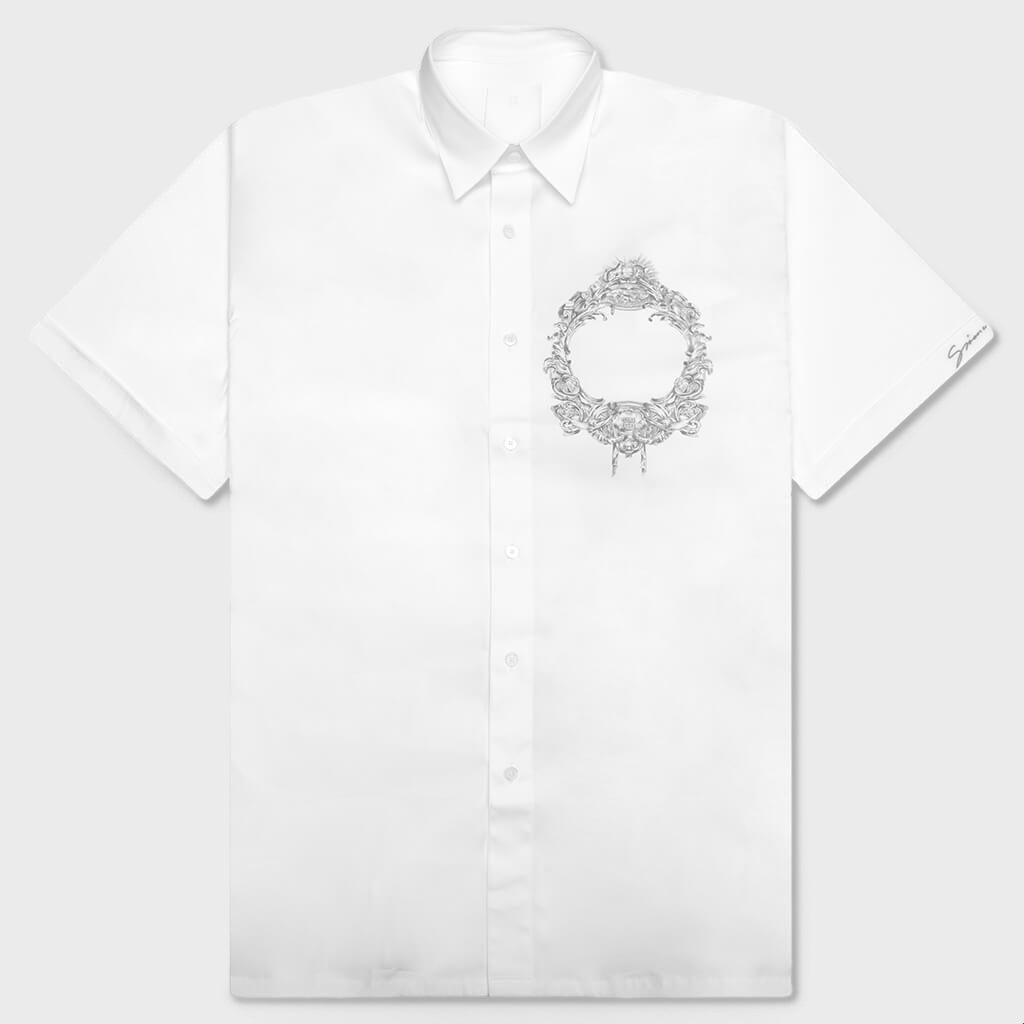 Short Sleeve Military Shirt - White