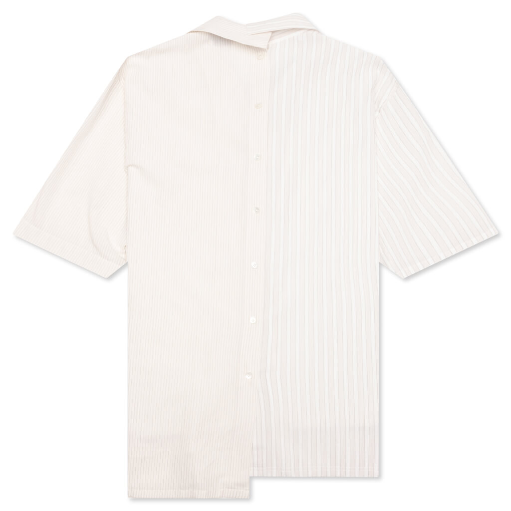 Short Sleeves Asymetric Shirt - Chalk