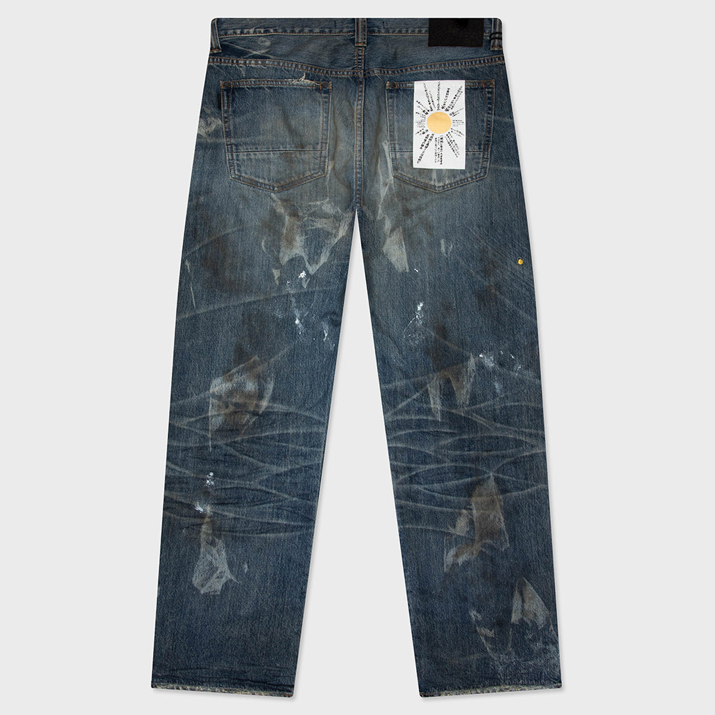 Showa Relaxed 'Gurisu' Dirty Vintage - Mid Blue