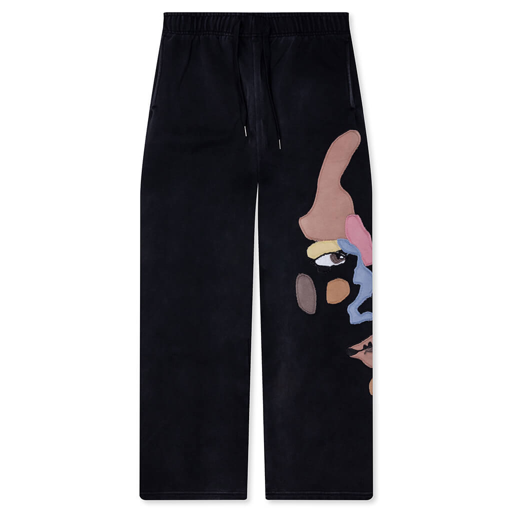 Side Eye Face Sweatpants - Black