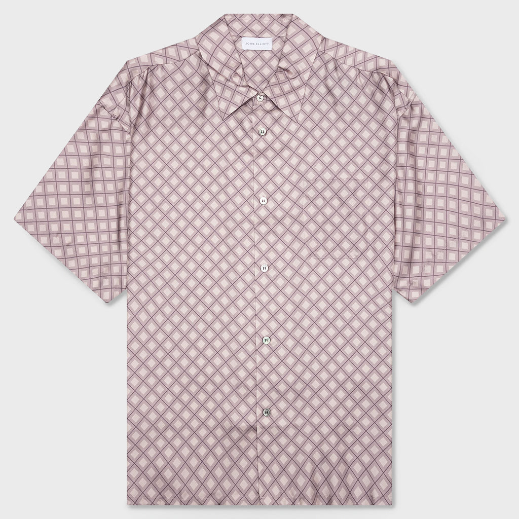 Silk S/S Button Up - Haze Tile