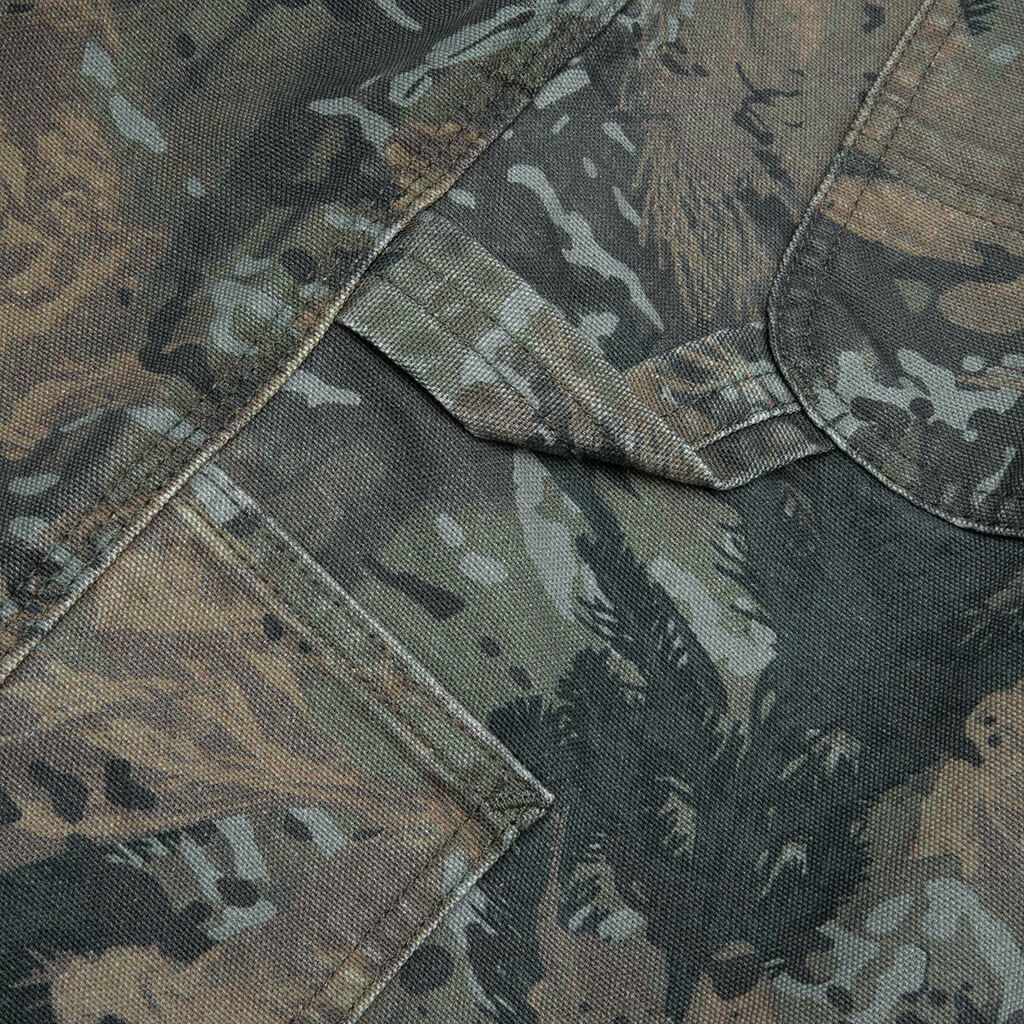 Single Knee Pant - Green Camo Combi Stone Washed