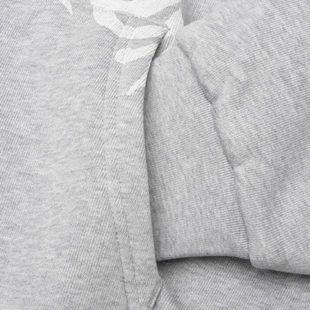 Skeleton Shark Heavy Washed Cropped Fit Full Zip Hoodie - Gray