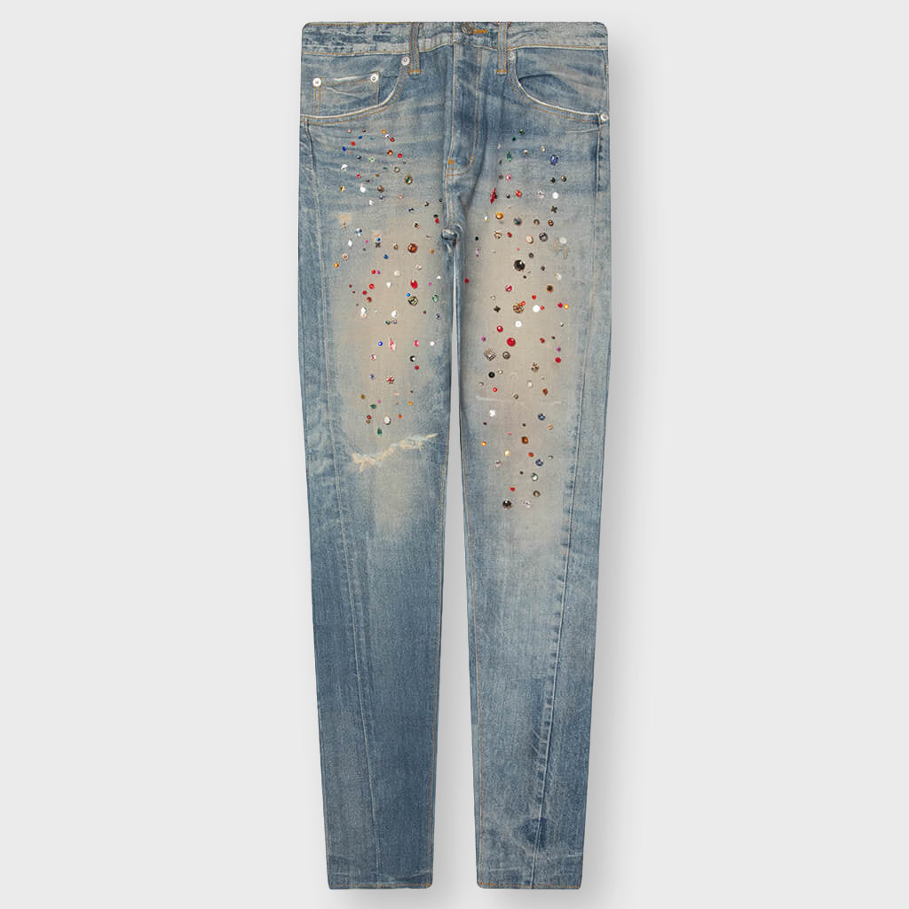 Skinny Jewel Print - Light Indigo