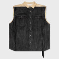 Sl Tommy Jumbo Sleeveless Denim Jacket - Parchment/Black