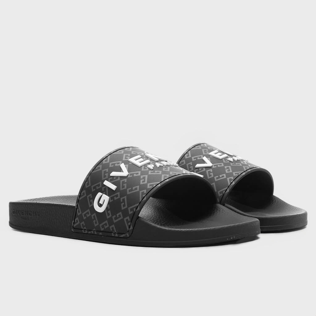 Slide Flat Sandals - Black
