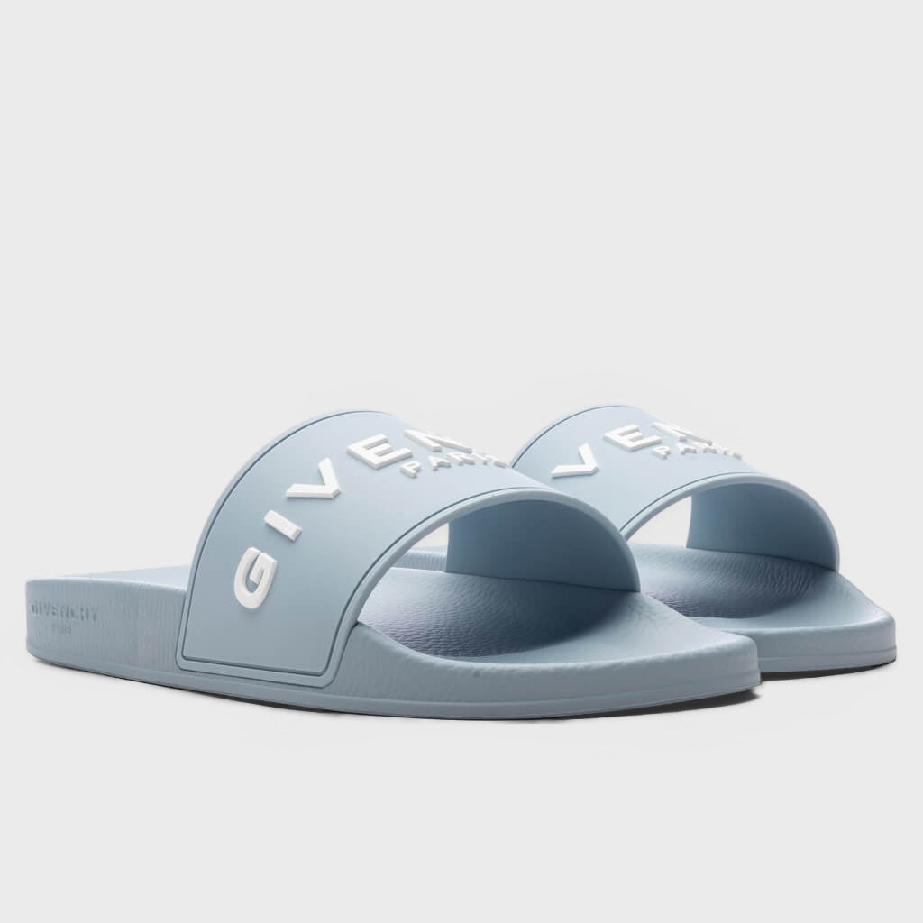 Slide Flat Sandals - Sky Blue