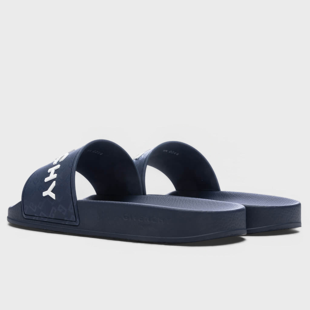Slide Flat Sandals - Dark Blue