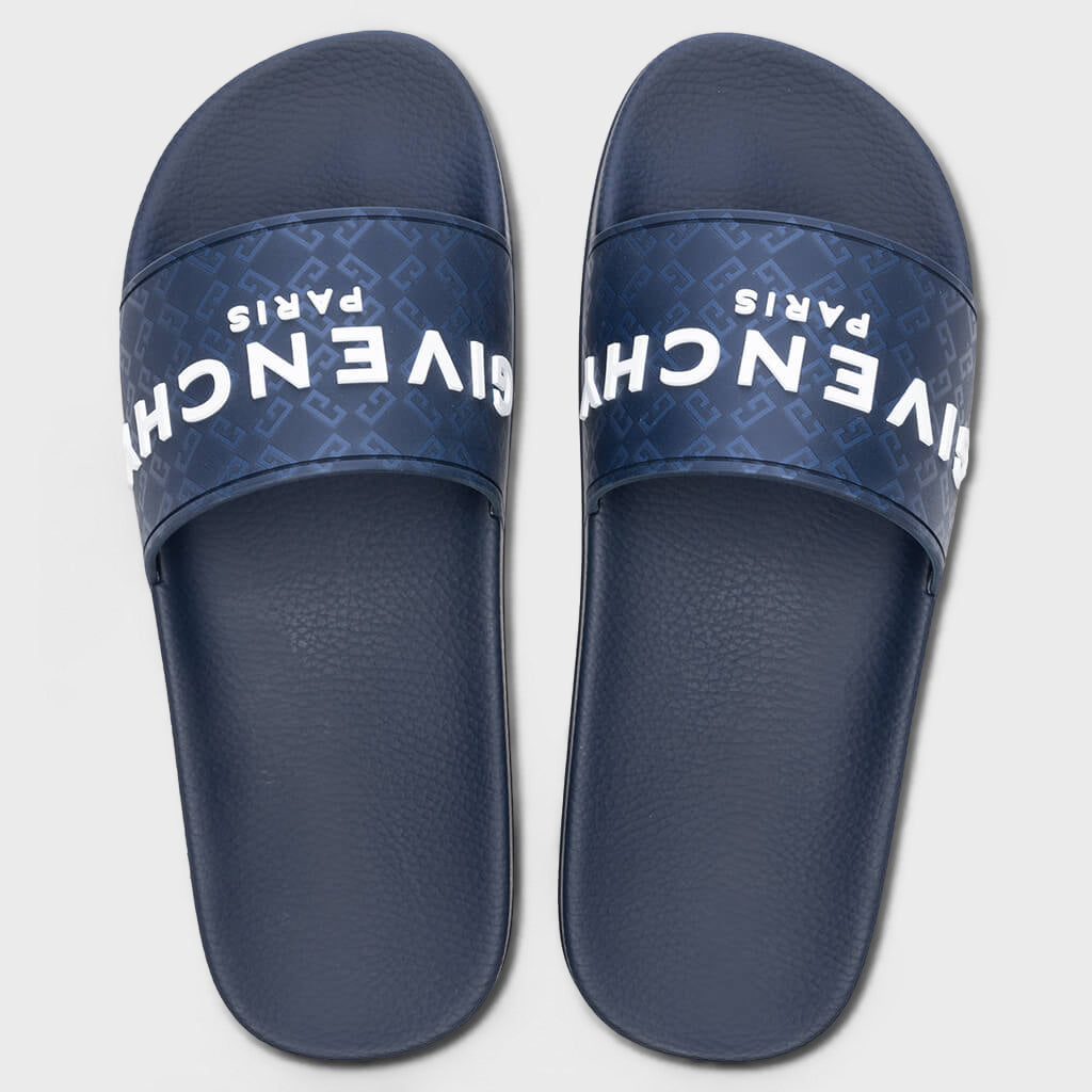 Slide Flat Sandals - Dark Blue