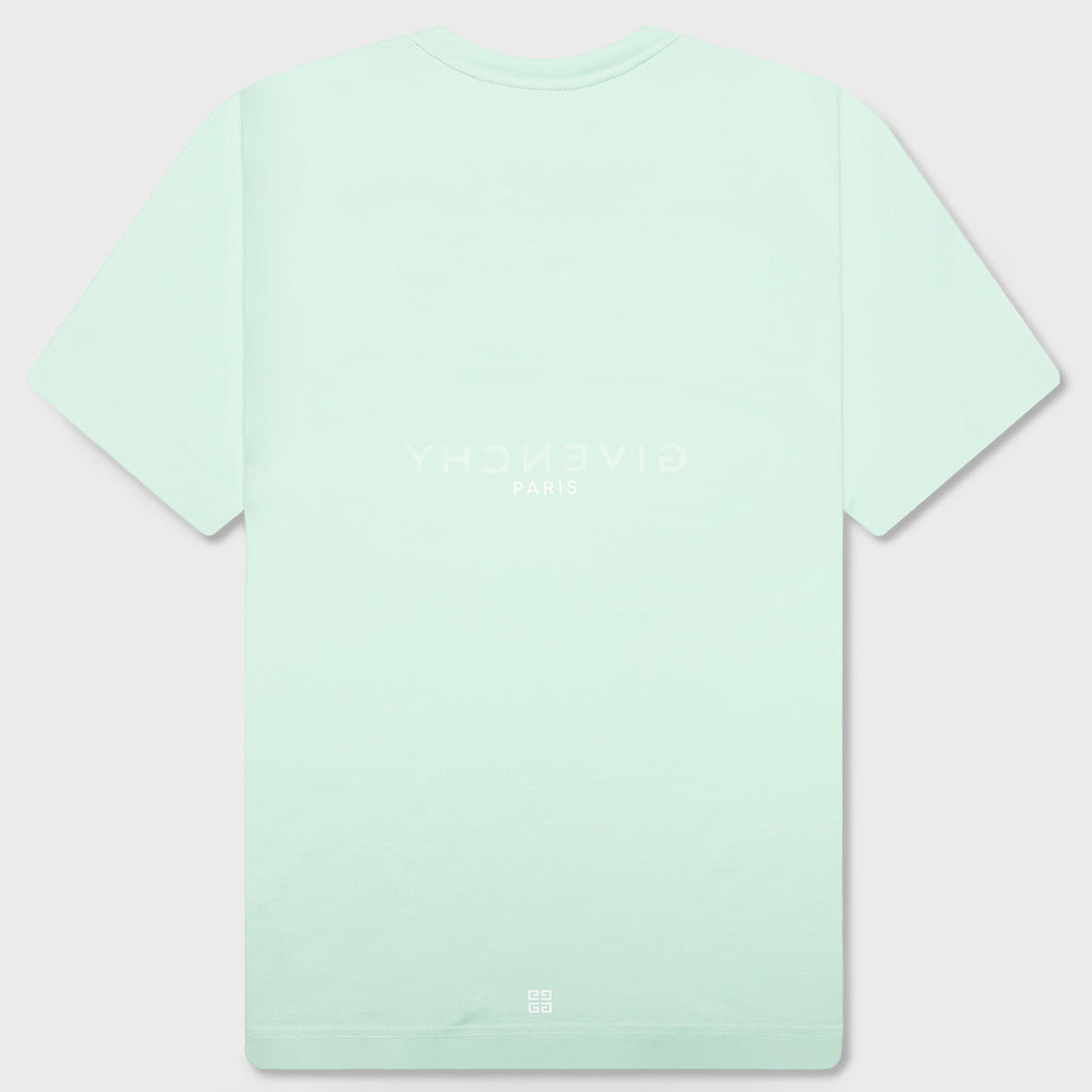 Slim Fit Reverse Print T-Shirt - Aqua Green