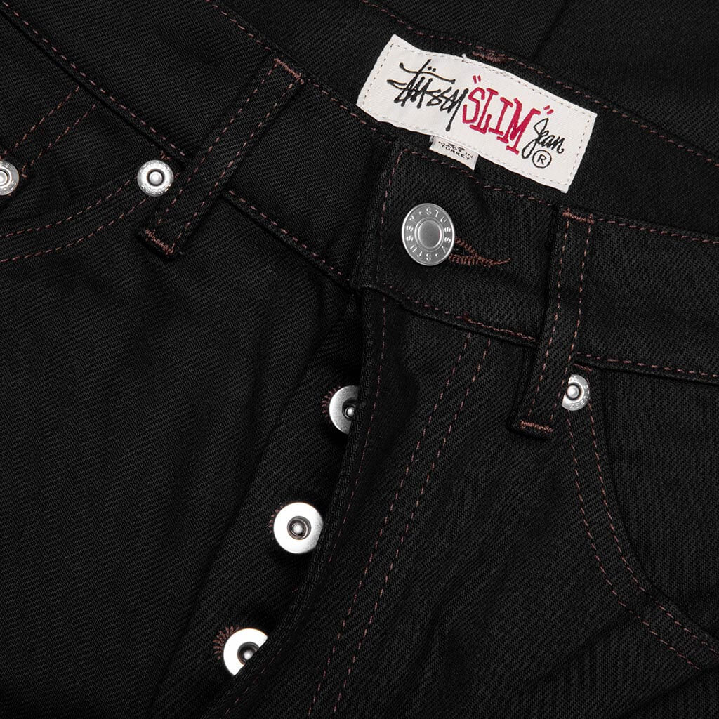 Slim Jean Denim - Raw Black Contrast Stitch