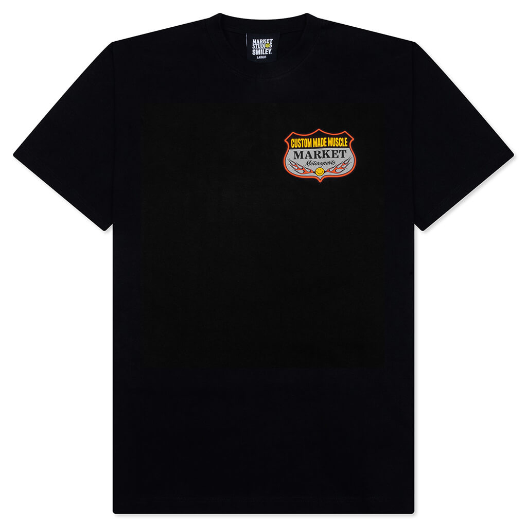 Smiley Burnt Rubber T-Shirt - Pirate Black