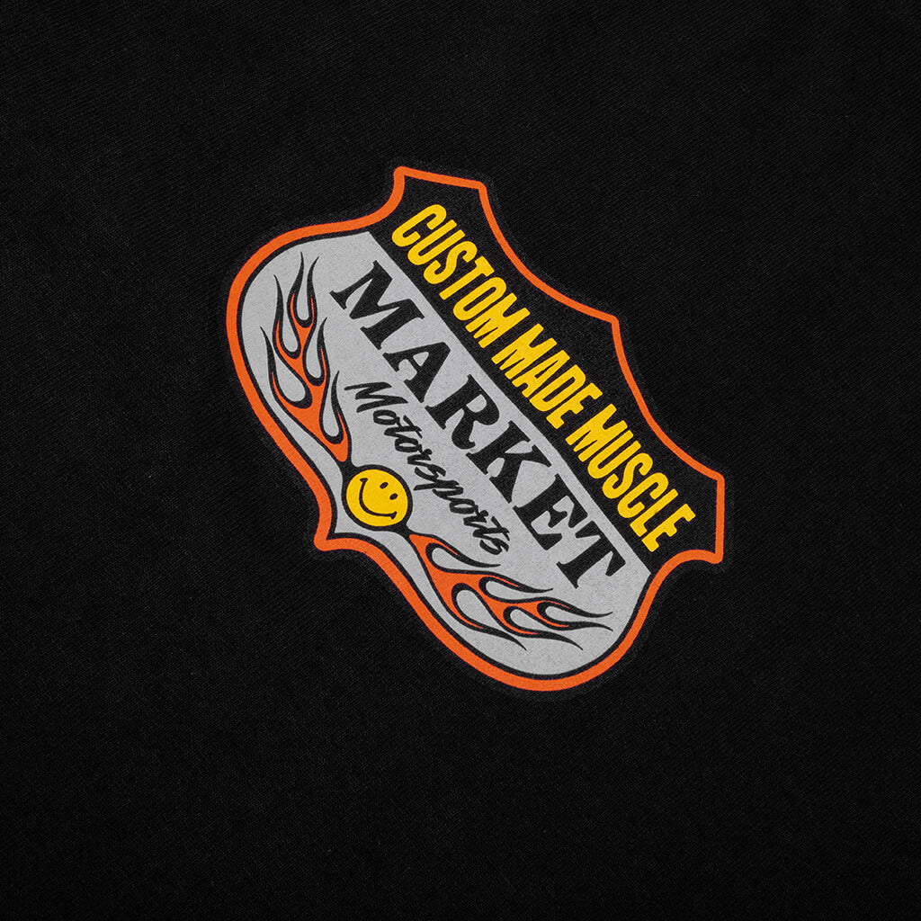 Smiley Burnt Rubber T-Shirt - Pirate Black