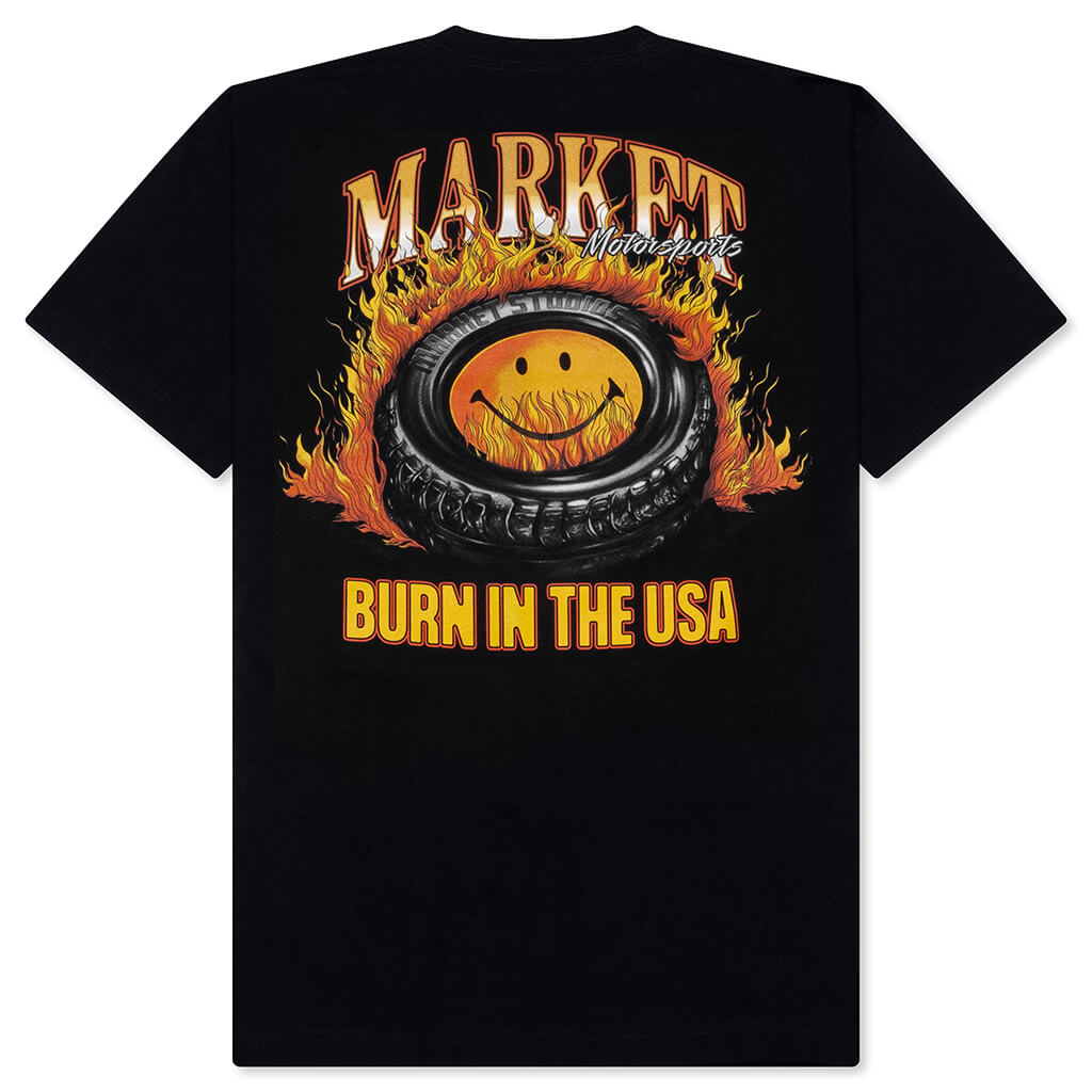 Smiley Burnt Rubber T-Shirt - Pirate Black
