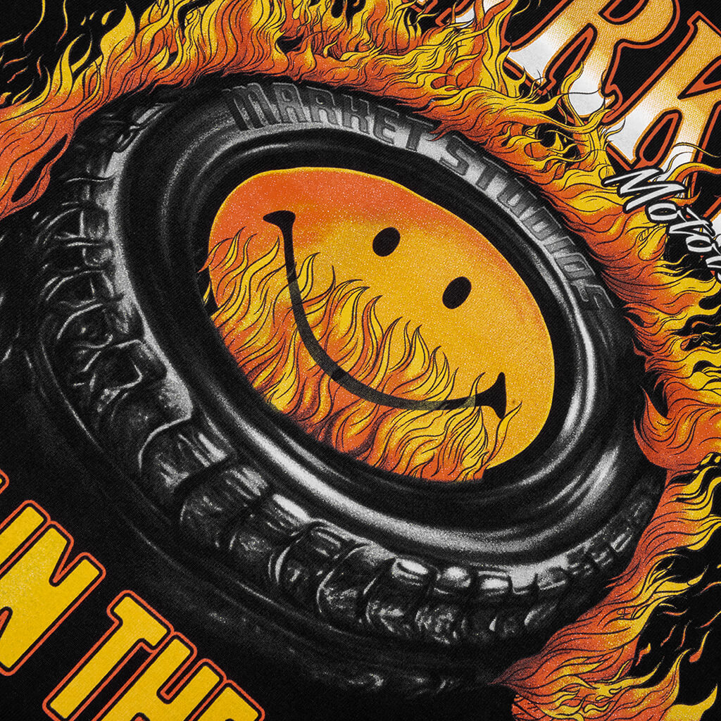 Smiley Burnt Rubber T-Shirt - Pirate Black