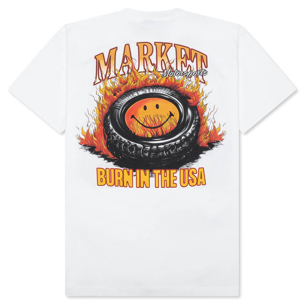 Smiley Burnt Rubber T-Shirt - White