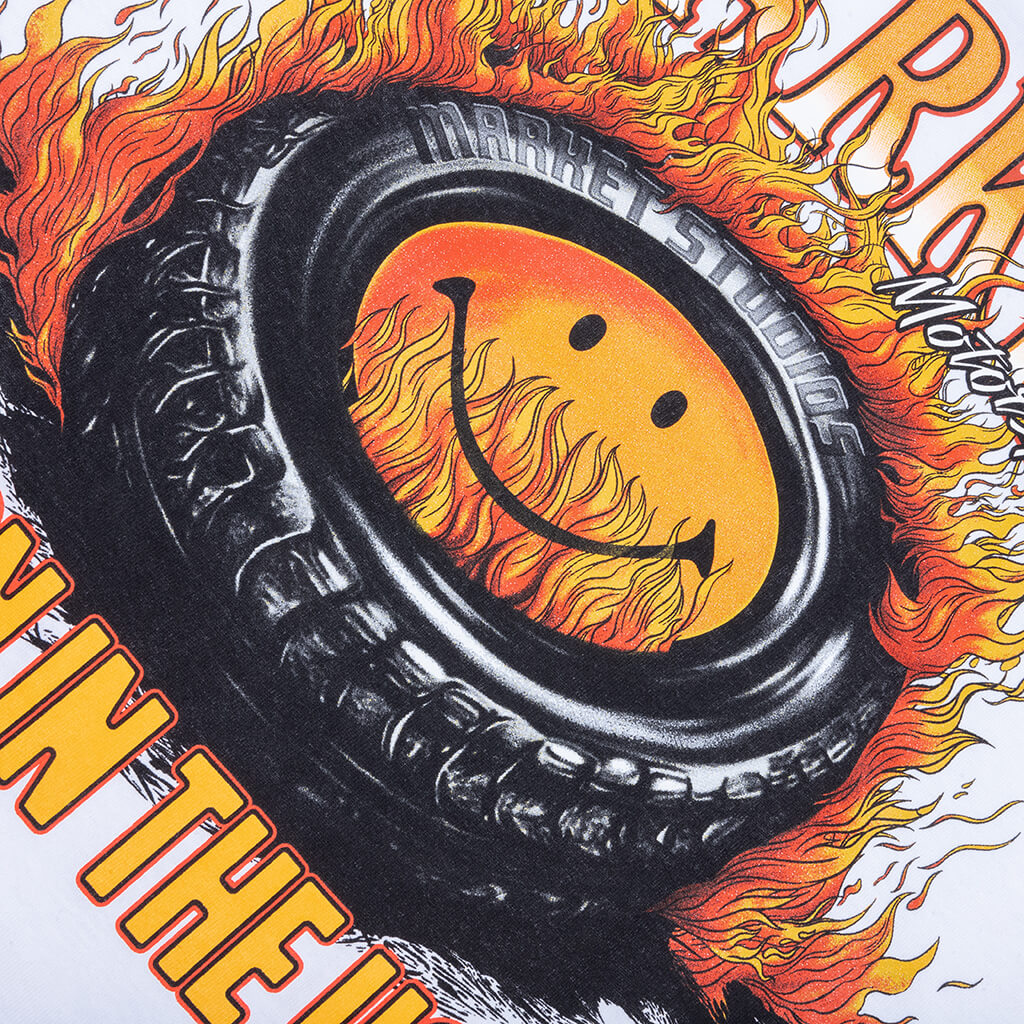 Smiley Burnt Rubber T-Shirt - White