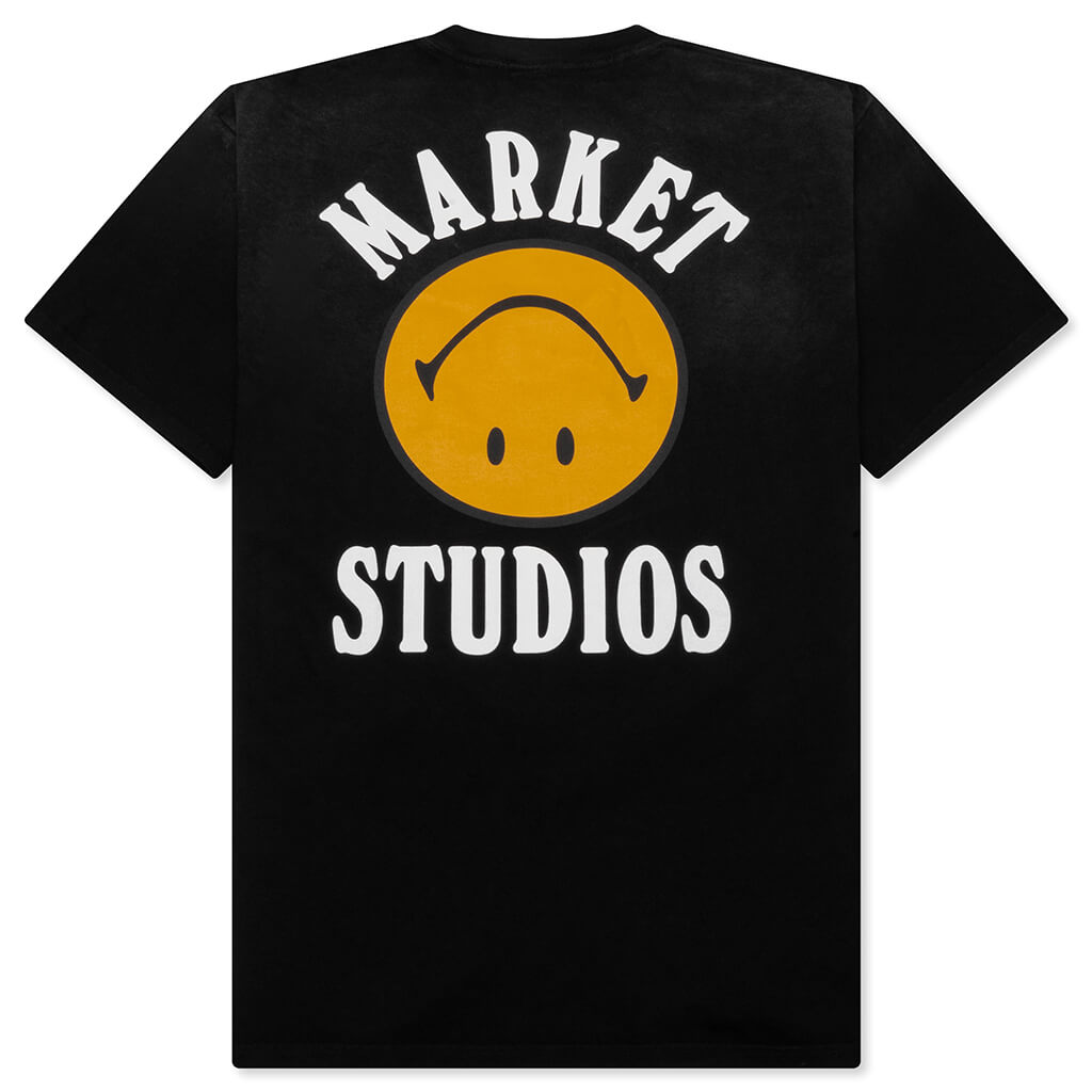 Smiley Upside Down Lockup T-Shirt - Jet Black