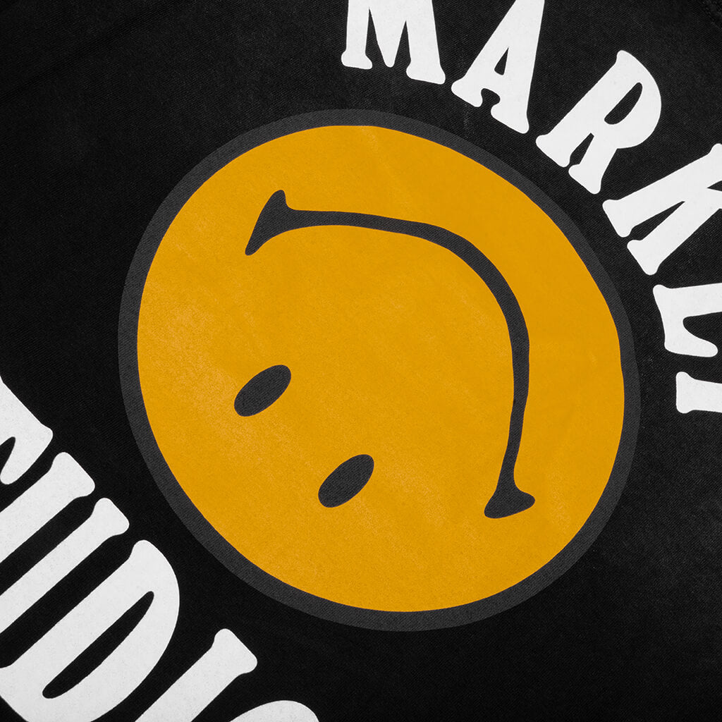 Smiley Upside Down Lockup T-Shirt - Jet Black