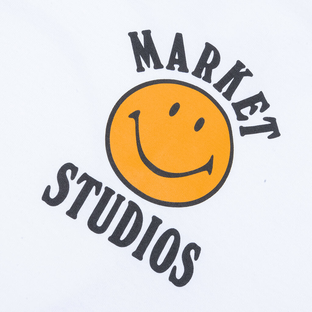 Smiley Upside Down Lockup T-Shirt - White