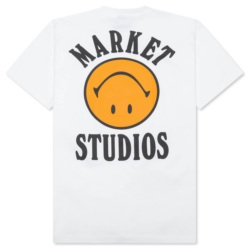 Smiley Upside Down Lockup T-Shirt - White