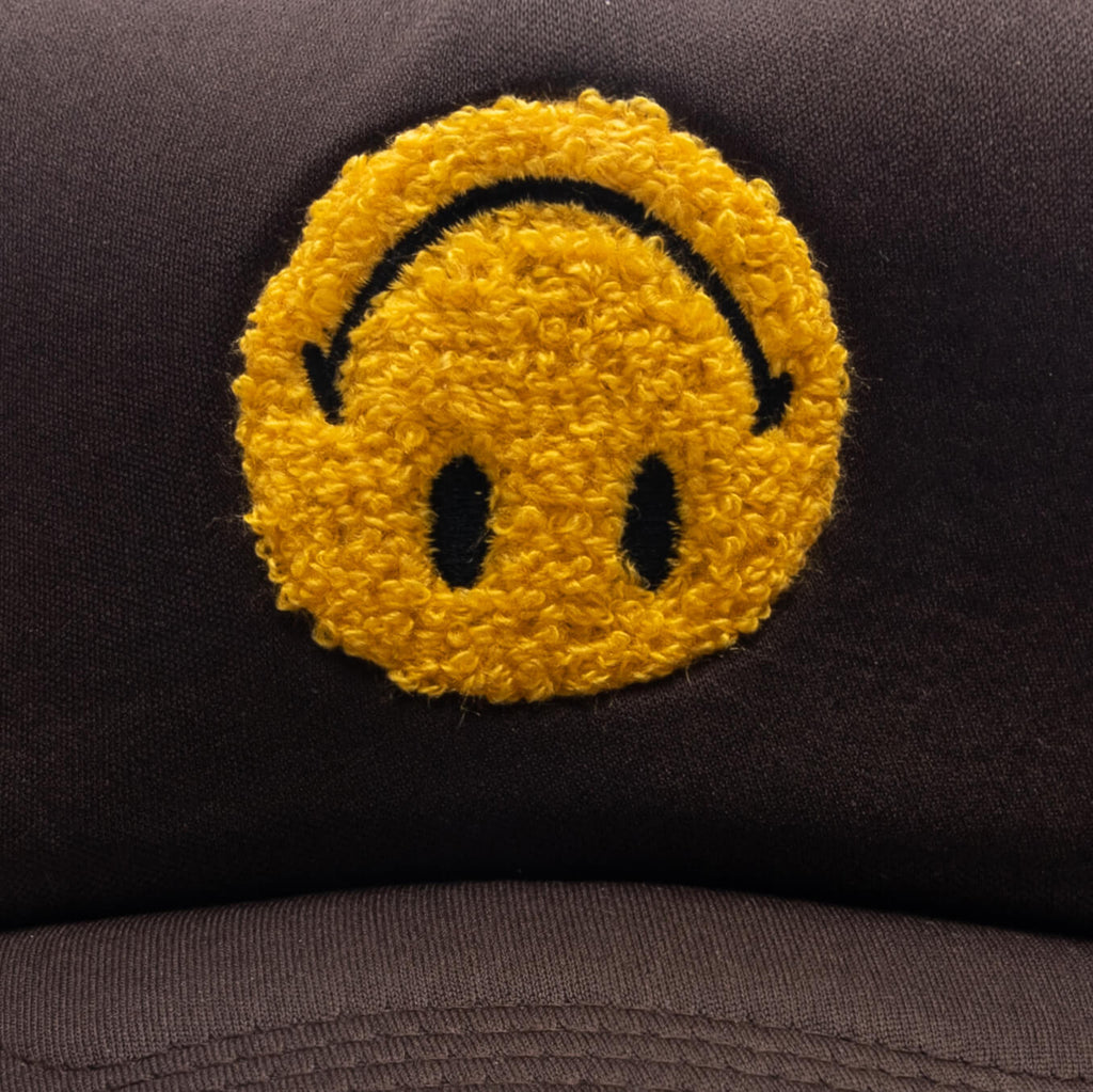 Smiley Upside Down Trucker Hat - Acorn
