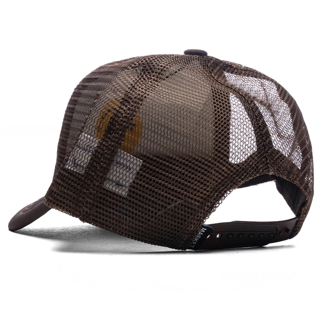 Smiley Upside Down Trucker Hat - Acorn