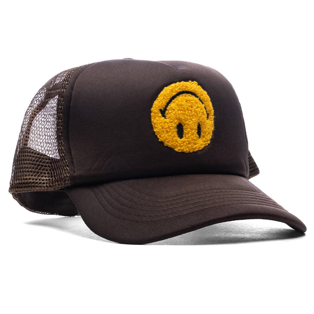 Smiley Upside Down Trucker Hat - Acorn