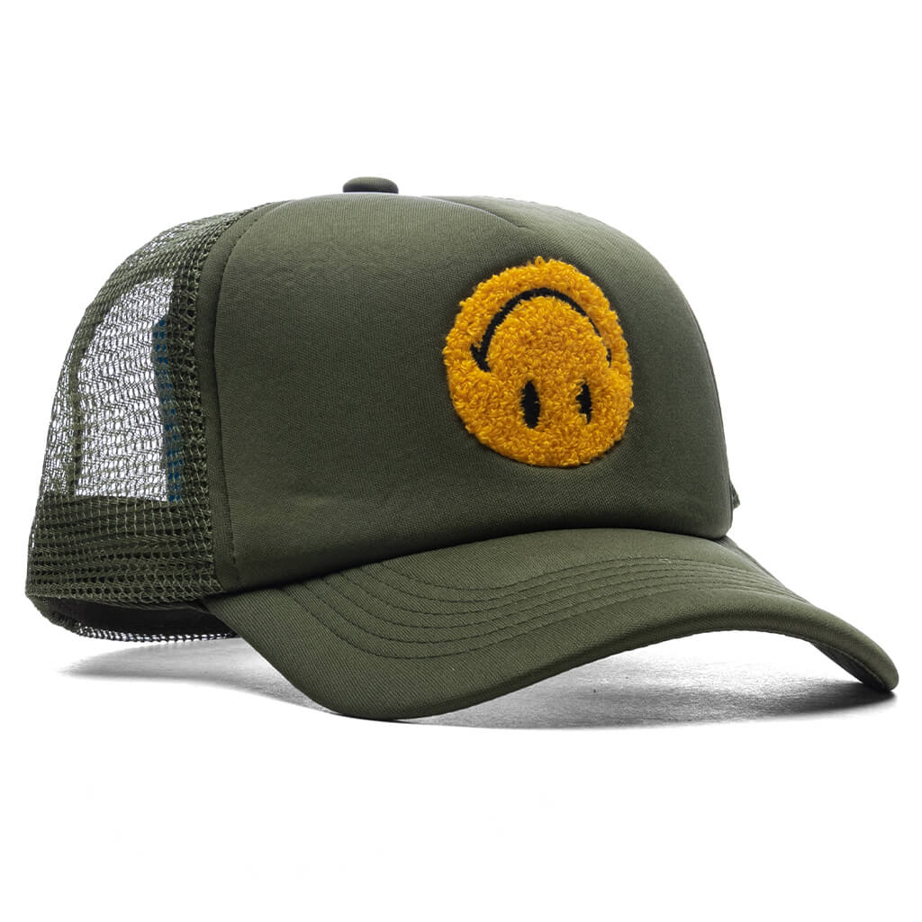 Smiley Upside Down Trucker Hat - Kelp