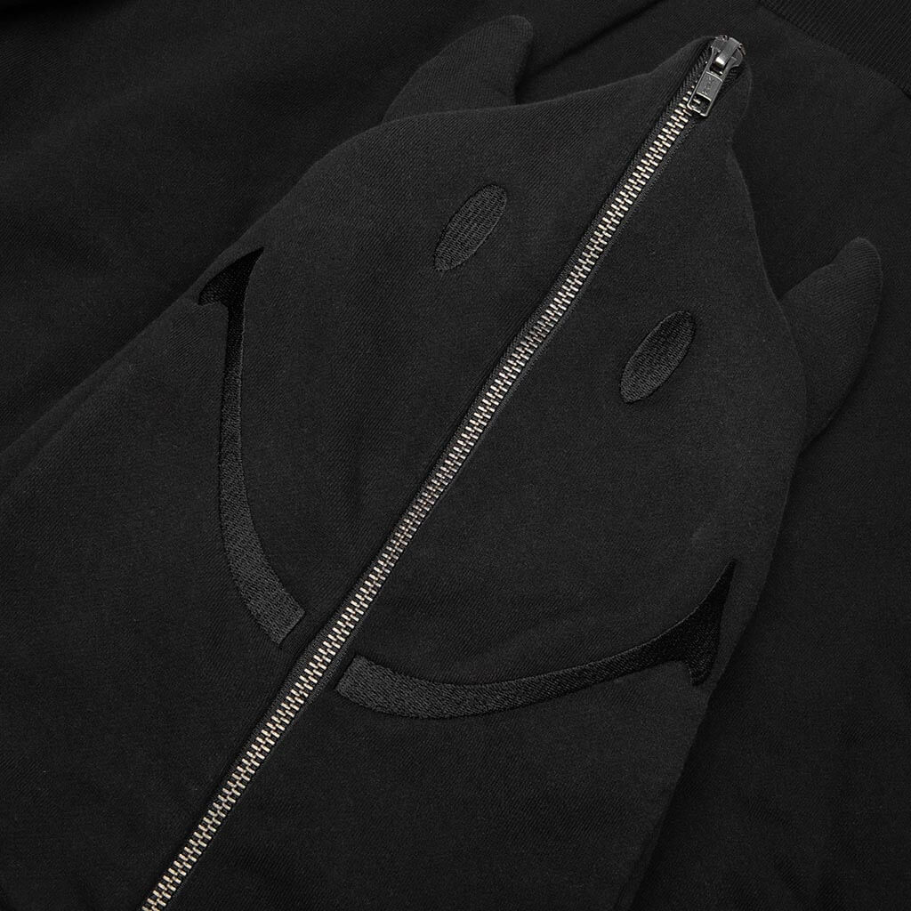 Smiley Devil Full Zip Hoodie - Black