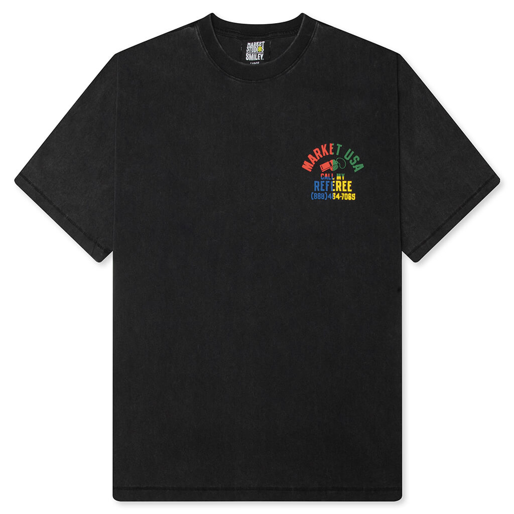 Smiley Foul Play T-Shirt - Washed Black