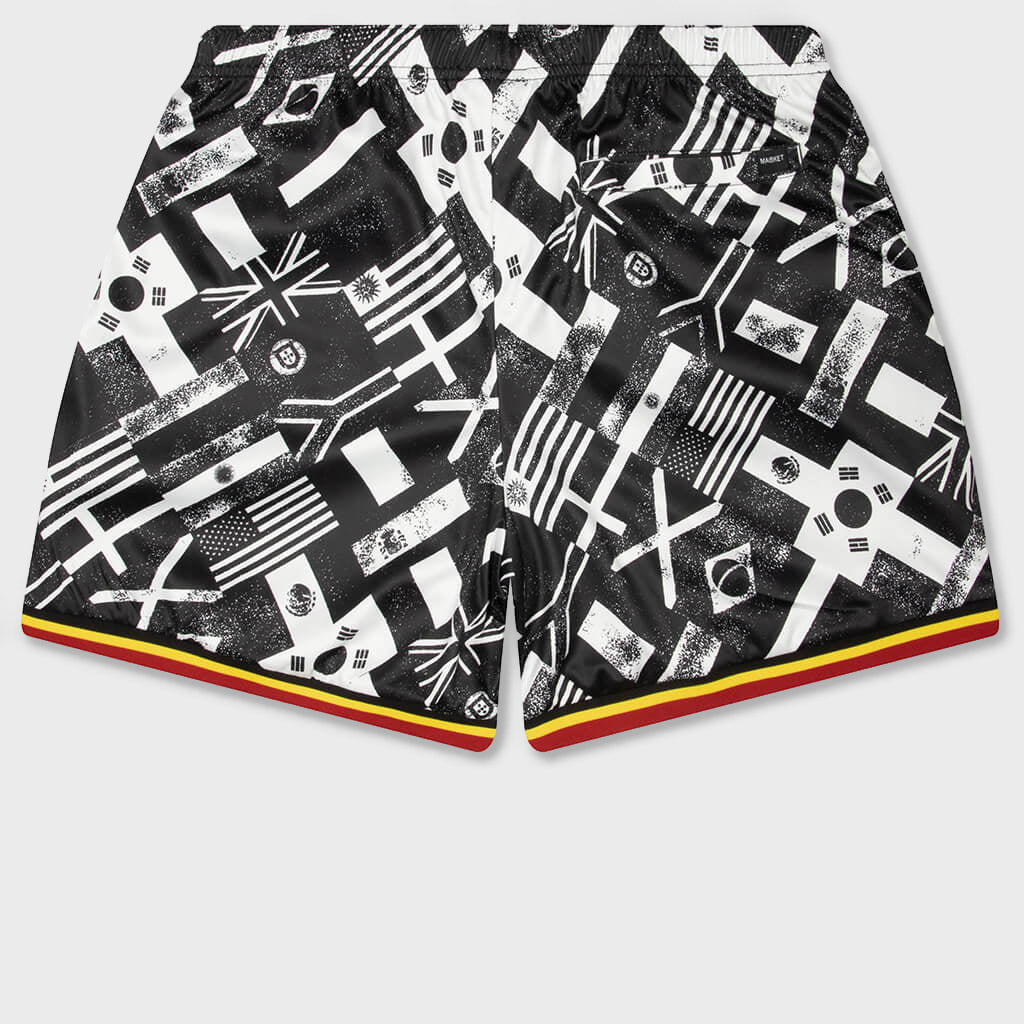 Smiley International Flags Soccer Shorts - White