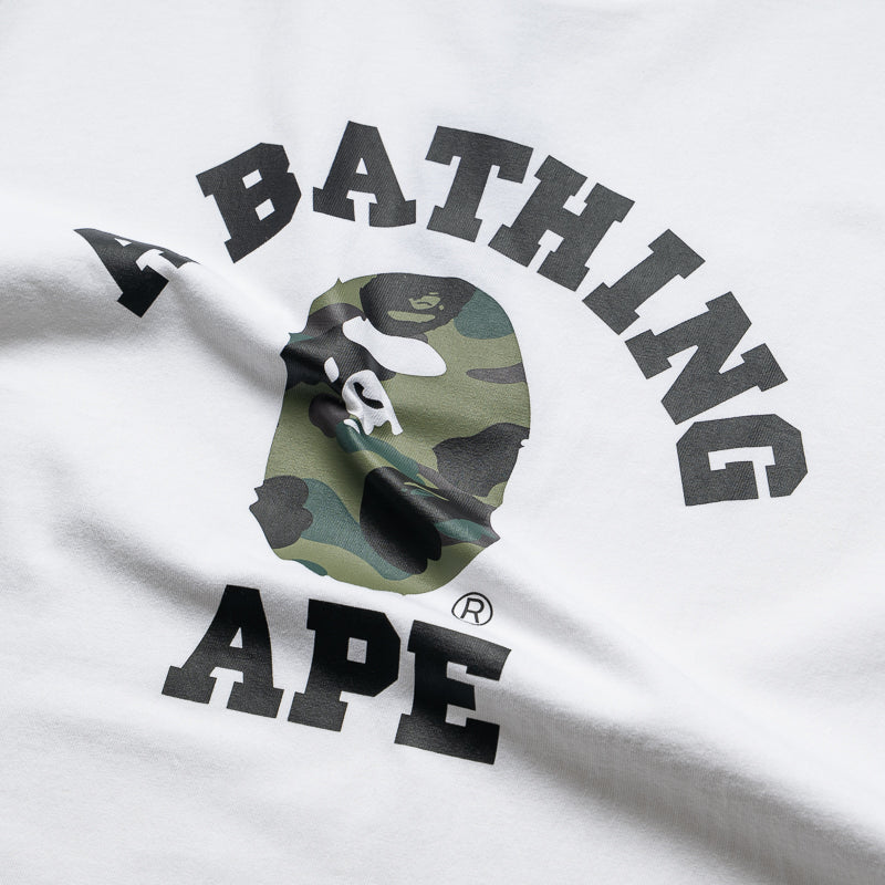 A Bathing Ape 1st Camo College Tee - White/Green